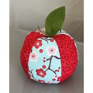 Handmade Pin Cushion Apple Fruit Shape Fabric 3"